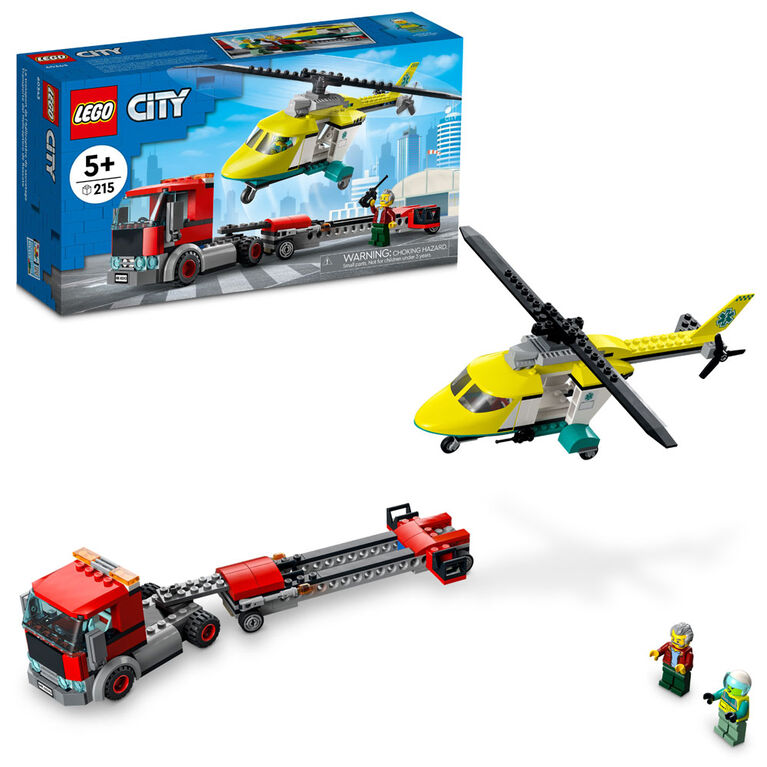 LEGO City Le transport de l'hélicoptère de sauvetage 60343 Ensemble de construction (215 pièces)