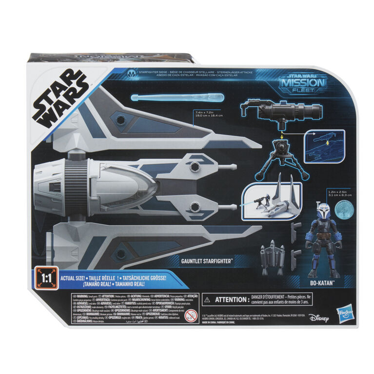 Star Wars Mission Fleet Stellar Class Bo-Katan Gauntlet Starfighter Starfighter Siege Figure and Vehicle