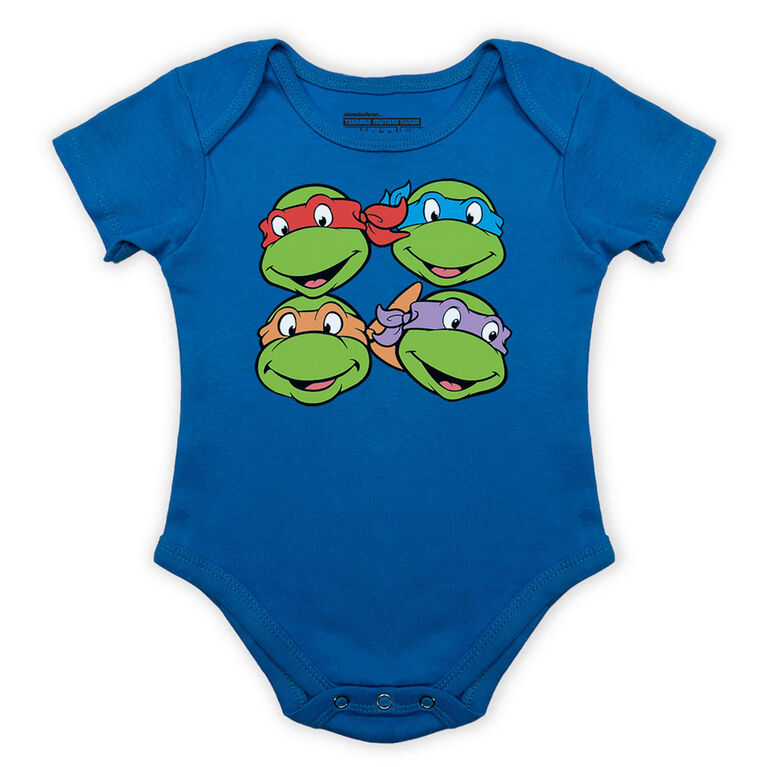 TMNT Short Sleeve Bodysuits - Turq - 12M