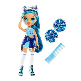 Rainbow High Cheer Skyler Bradshaw - Poupée-mannequin bleue avec pompons