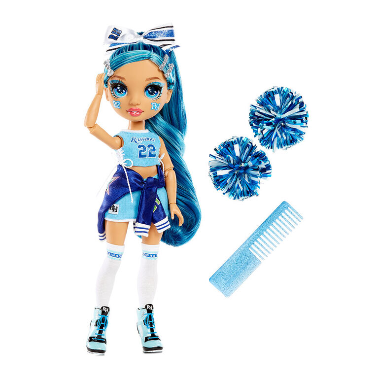 Rainbow High Cheer Skyler Bradshaw - Blue Fashion Doll with Pom Poms