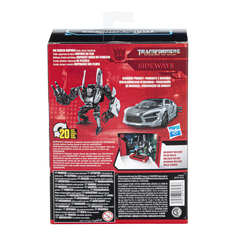 Transformers Toys Studio Series 88 Deluxe Class Transformers: Revenge of the Fallen Sideways Action Figure, 4.5-inch