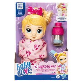 Baby Alive, poupée Harper Hugs L'heure du shampooing