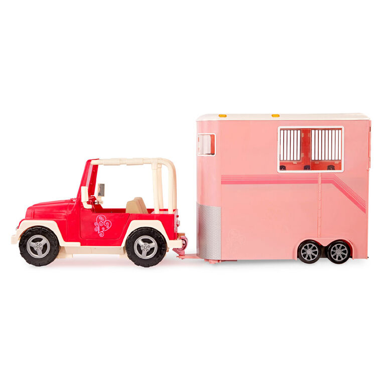 Our Generation Mane to Travel Horse Trailer Set Pink Horse Trailer Playset for 18-inch Dolls