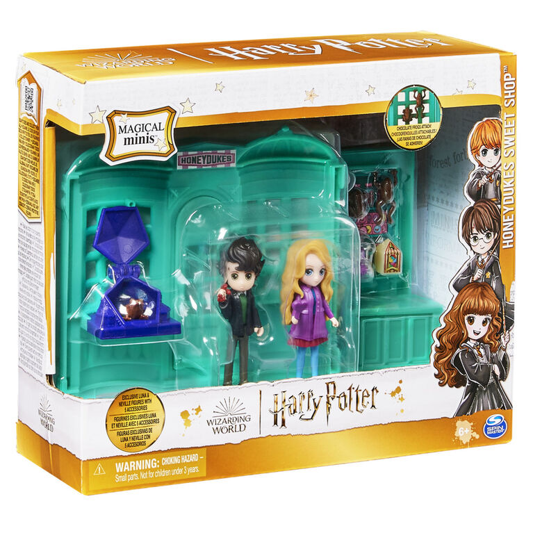 Wizarding World Harry Potter, Magical Minis Honeydukes Sweet Shop with 2 Exclusive Figures and 5 Accessories