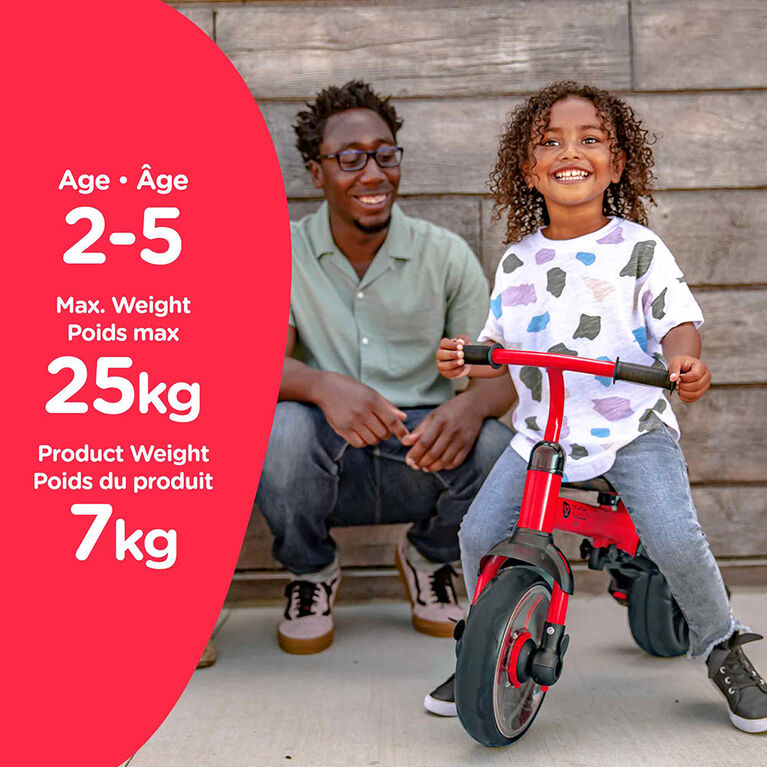 Yvolution Velo Flippa 3in1 Trike to Balance Bike - Red