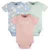 Gerber Childrenswear - 3-Pack Baby Flowers Short Sleeve Onesies Bodysuit
