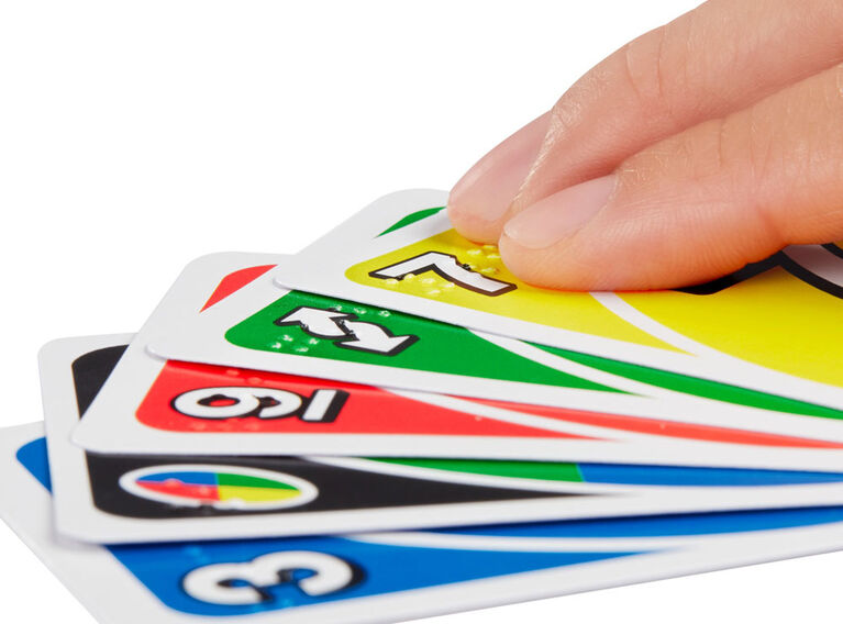 UNO Braille Family Card Game for Blind and Low Vision Players,with 112