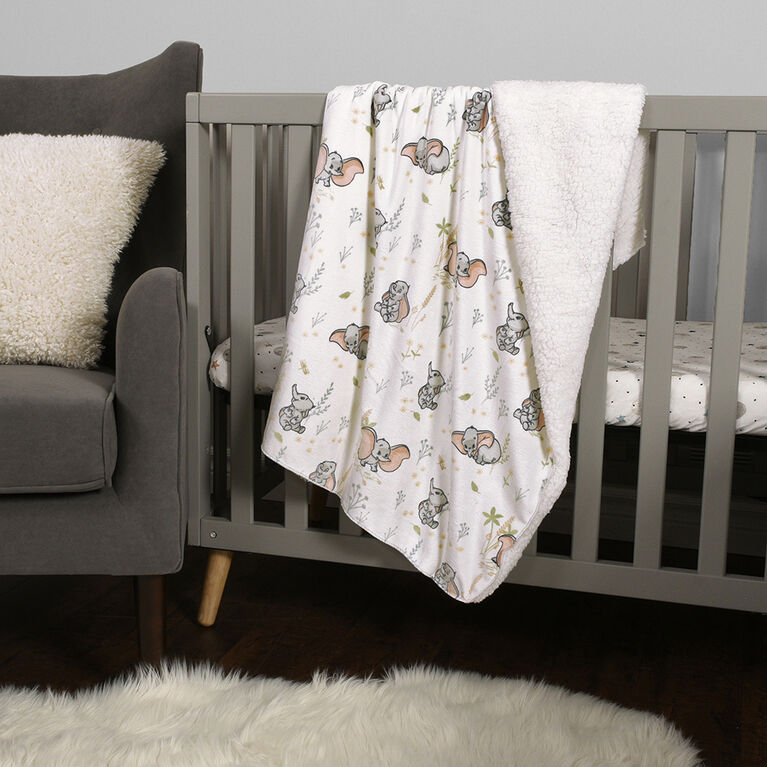 Disney Dumbo Sherpa Plush Baby Blanket, 30" x 40"