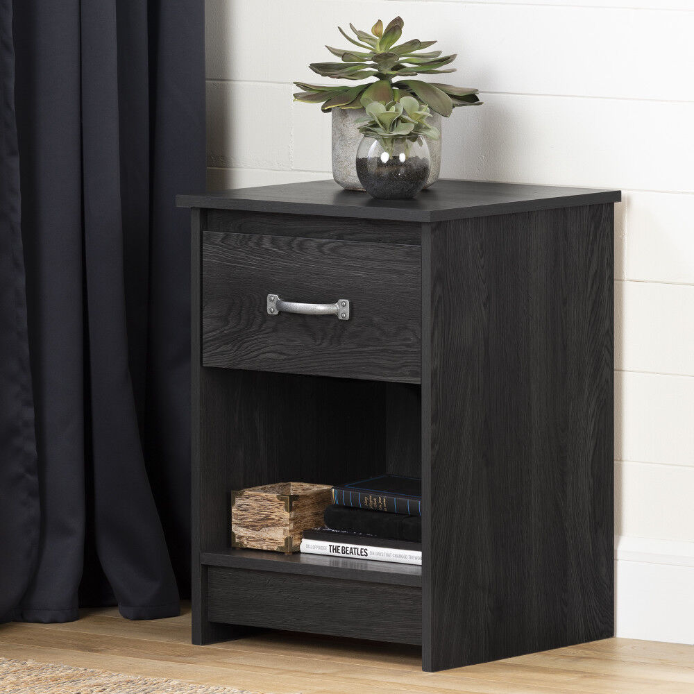 Tassio 1-Drawer Nightstand Space GrayOak