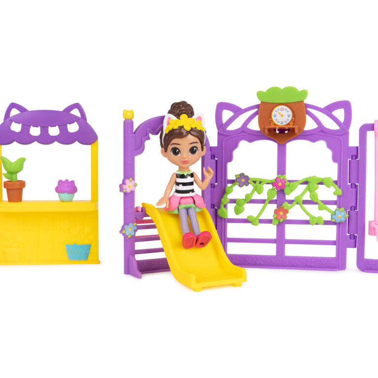 Gabby's Dollhouse Kitty Fairy Garden Party, 18-Piece Playset with 3 Toy Figures, Surprise Toys and Dollhouse Accessories