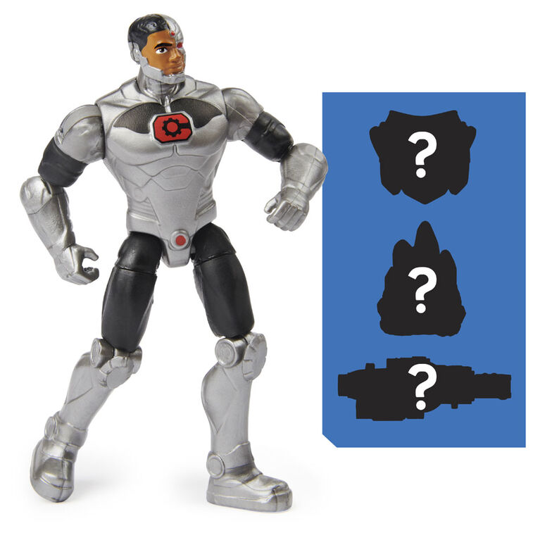 DC Comics 4-inch CYBORG Action Figure with 3 Mystery Accessories, Adventure 1