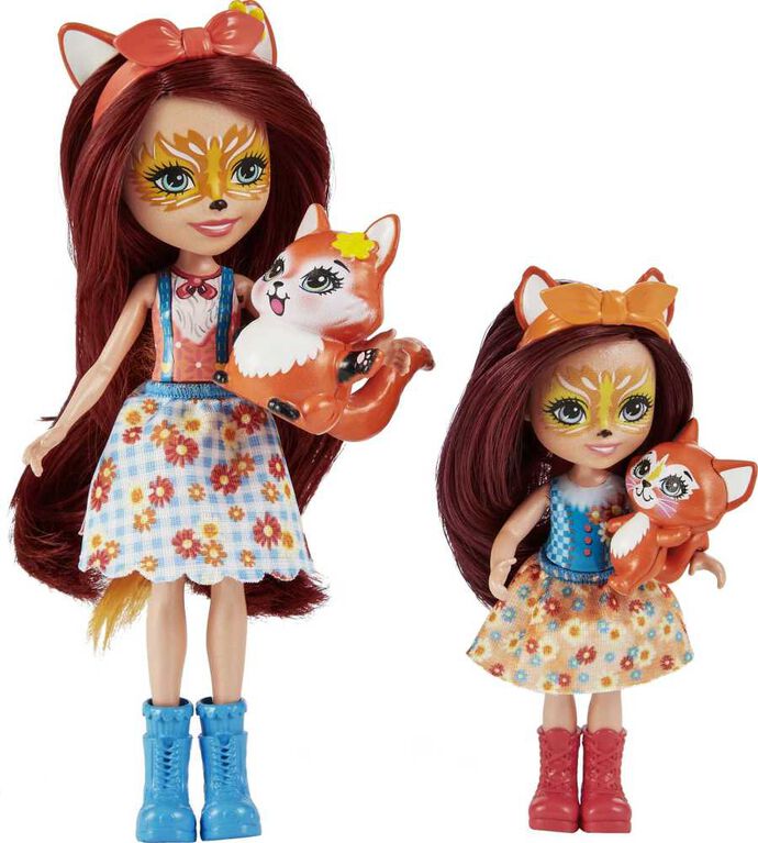 Enchantimals Felicity Fox & Flick and Feana Fox Sister Dolls & Mixte