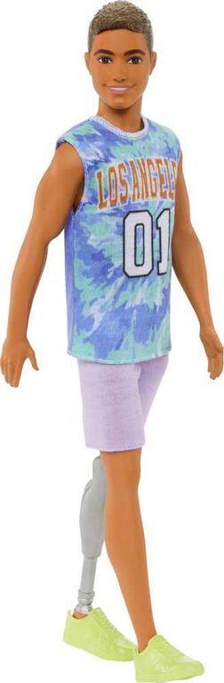 Barbie Ken Fashionistas Doll #212 with Jersey and Prosthetic Leg