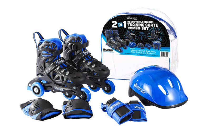 Chicago Skates Adjustable Blue Rollerblade Combo Set Size - 1-4