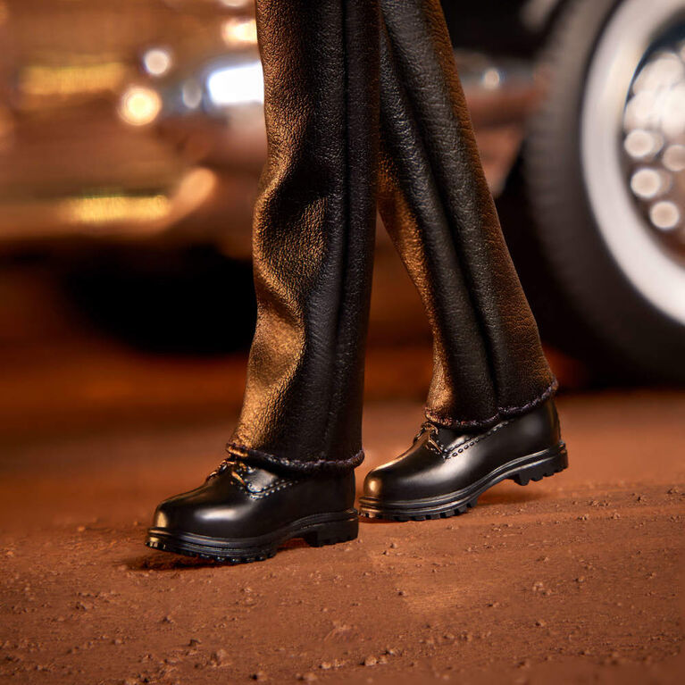 Barbie Signature Aaliyah Collectible Doll in Black Faux Leather Outfit