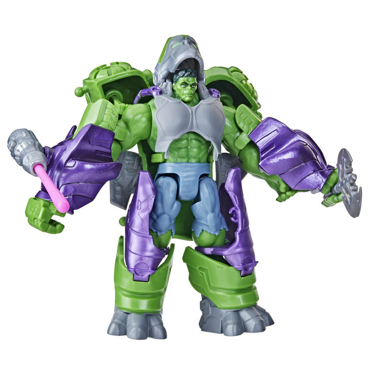 Marvel Mech Strike Mechasaurs 4.5 Inch Hulk with Gamma Smasher Mechasaur Action Figures, Super Hero Toys