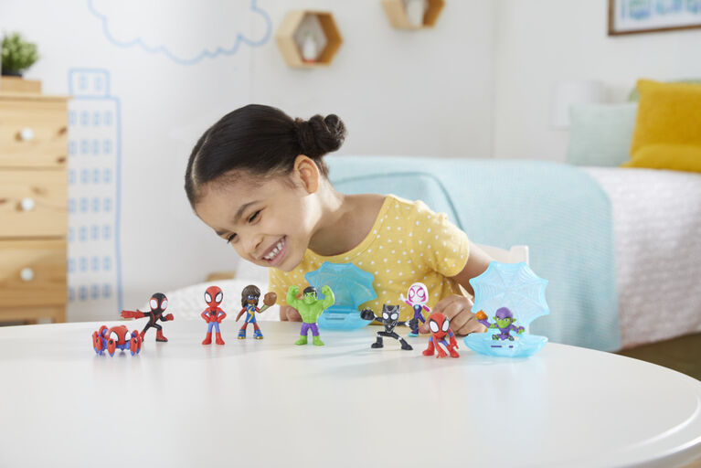 Marvel Spidey and His Amazing Friends, figurineWebs Up Minis boîtier en forme de toile