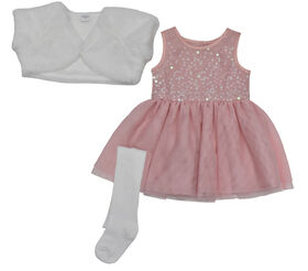 Rococo Dress Set & Tights Pink  0-3M