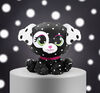 P.Lushes Designer Fashion Pets Dottie Woofington Premium Dog Stuffed Animal Soft Plush with Glitter Sparkle, Black and White, 6"