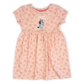 Bluey Short Sleeve Dress - Pink 2T