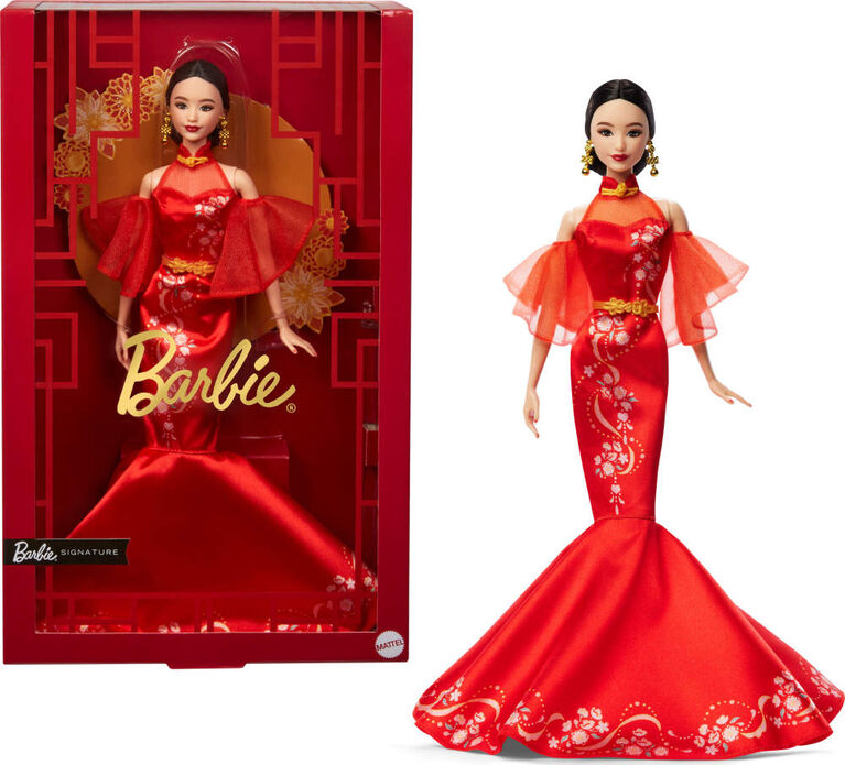 Barbie Signature Lunar New Year Barbie Doll Collectible with Qipao Dress & Golden Accessories