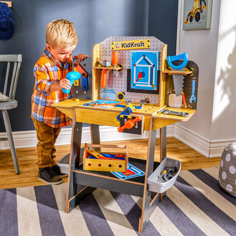 Magic Bench Établi en bois pour enfants avec outils pour le bricolage