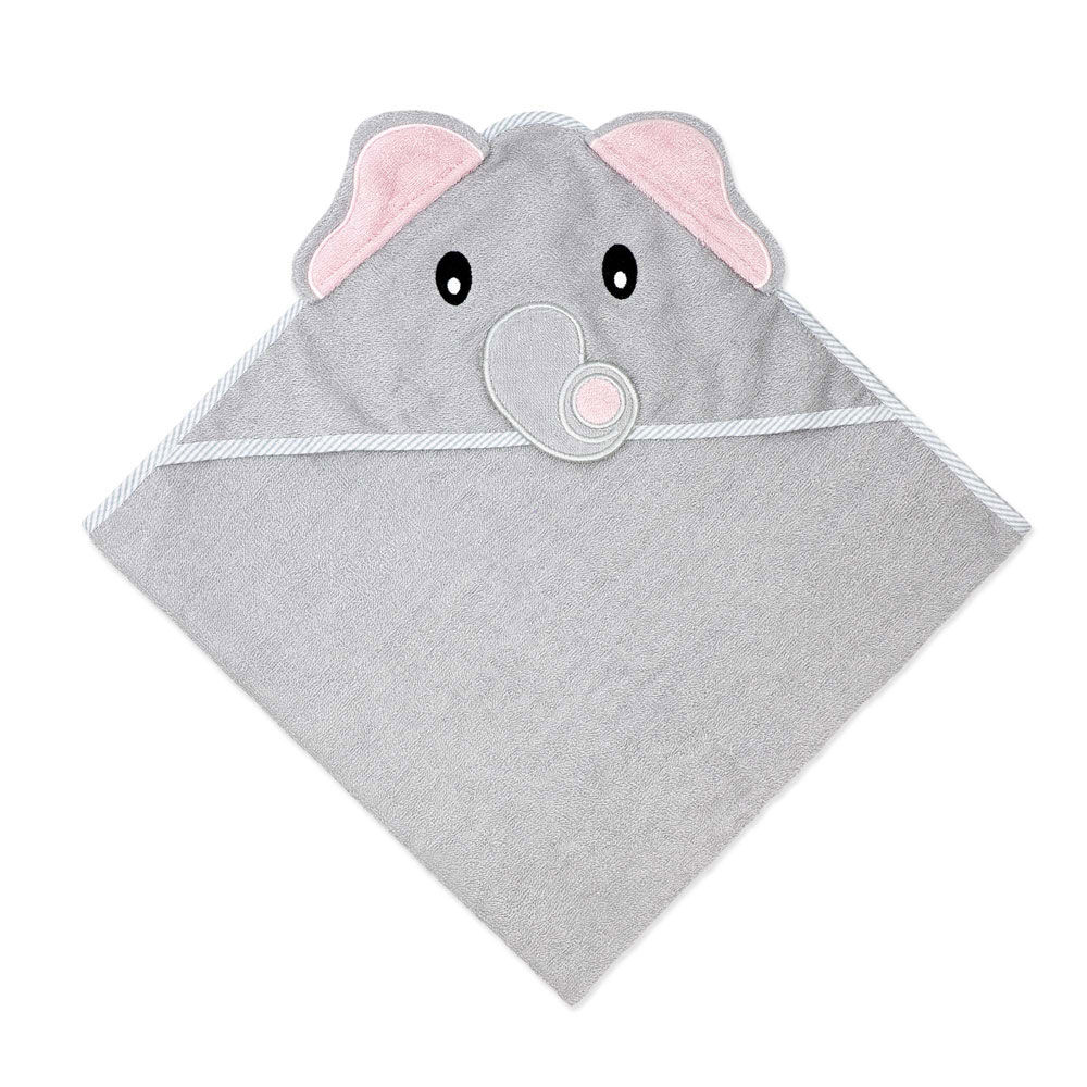 Baby Mode Signature Serviette à capuche éléphant gris