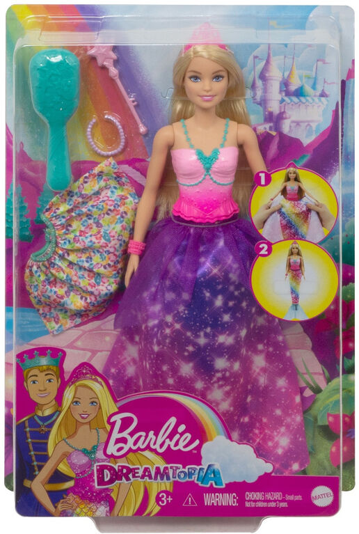 Barbie Dreamtopia 2-in-1 Princess to Mermaid Fashion Transformation Doll 