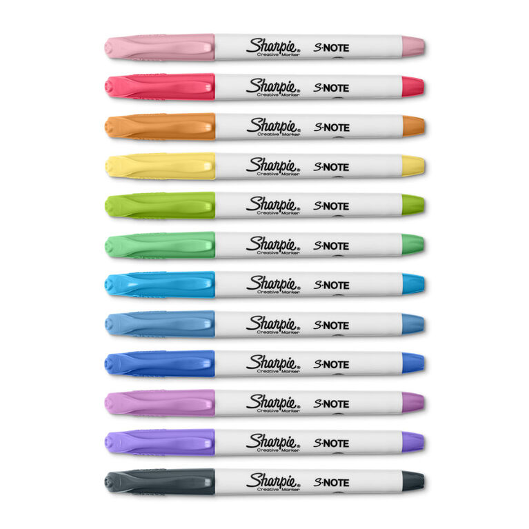 Sharpie S-Note, couleurs assorties, paq./12