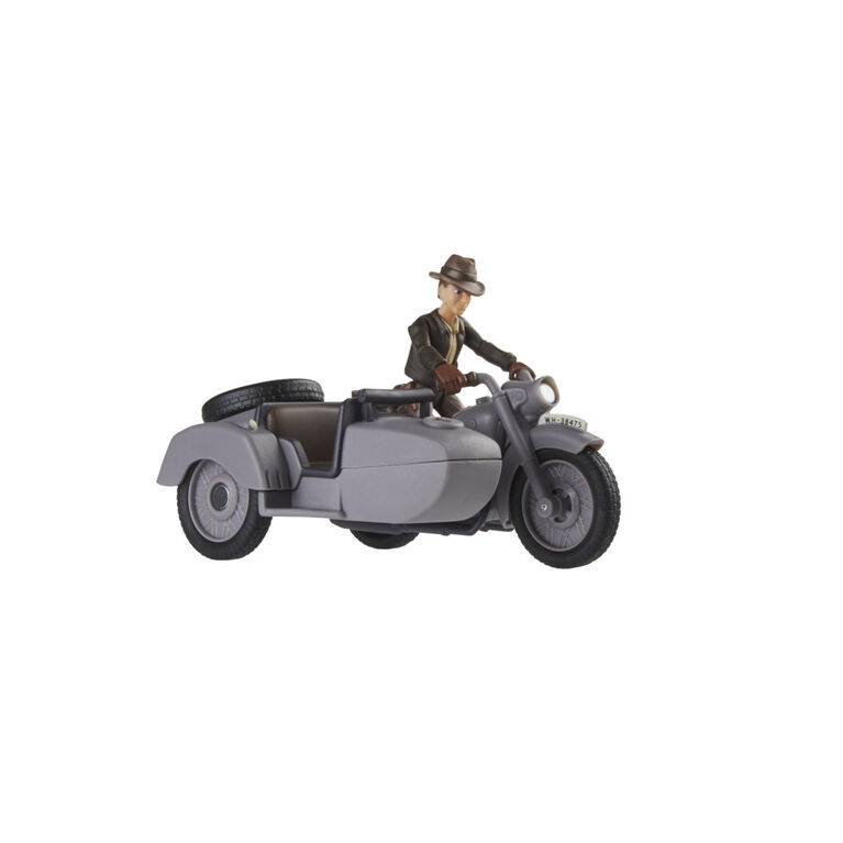 Indiana Jones Worlds of Adventure Indiana Jones with Motorcycle and Sidecar Toy, 2.5 Inch, Indiana Jones Toys