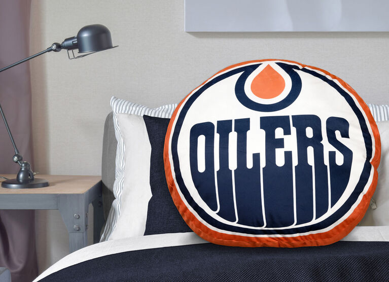 Oreiller avec logo LNH - Oilers d'Edmonton