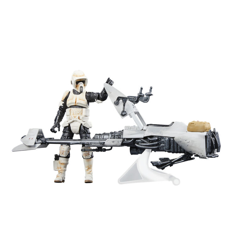 Star Wars The Vintage Collection Speeder Bike, Scout Trooper & Grogu, The Mandalorian 3.75 Inch Vehicle & Action Figures