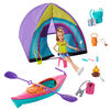 Barbie Team Stacie Doll & Accessories Set with Toy Tent, Kayak & 15+ Pieces