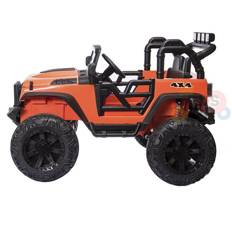 KidsVip 24V EVA Big Wheels Edition Kids Ride On Truck W/ RC- Orange - English Edition