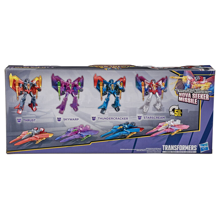 Transformers Bumblebee Cyberverse Adventures, Seekers, Force de frappe sinistre, 4 figurines dont Starscream - Notre exclusivité
