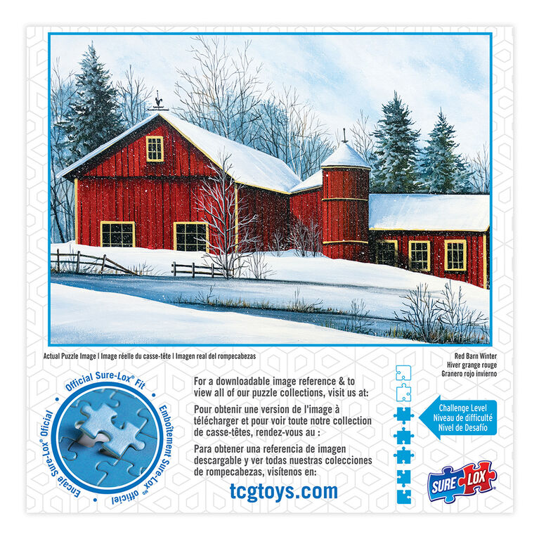 SureLox Puzzles - Winter Wonderland Collection - Red Barn - 1000 Pieces