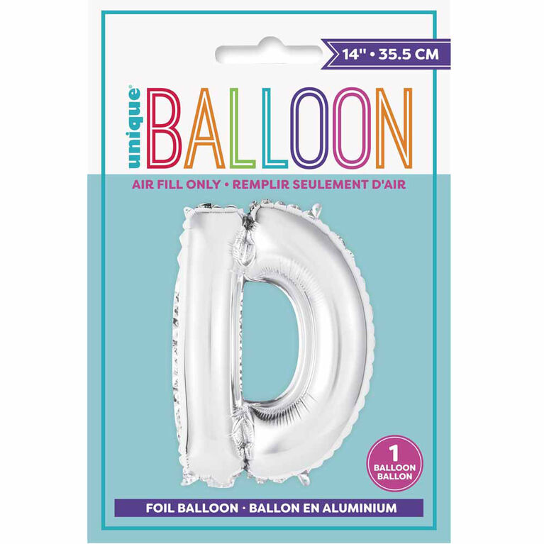 Ballons en forme de lettre en argent 14 " - D