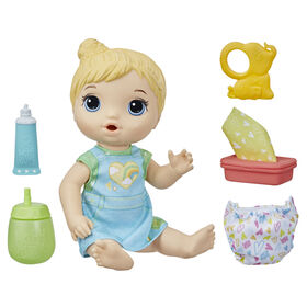 Baby Alive Bébé et sa couche, boit et mouille sa couche, couche réutilisable en tissu, poupée - Notre exclusivité