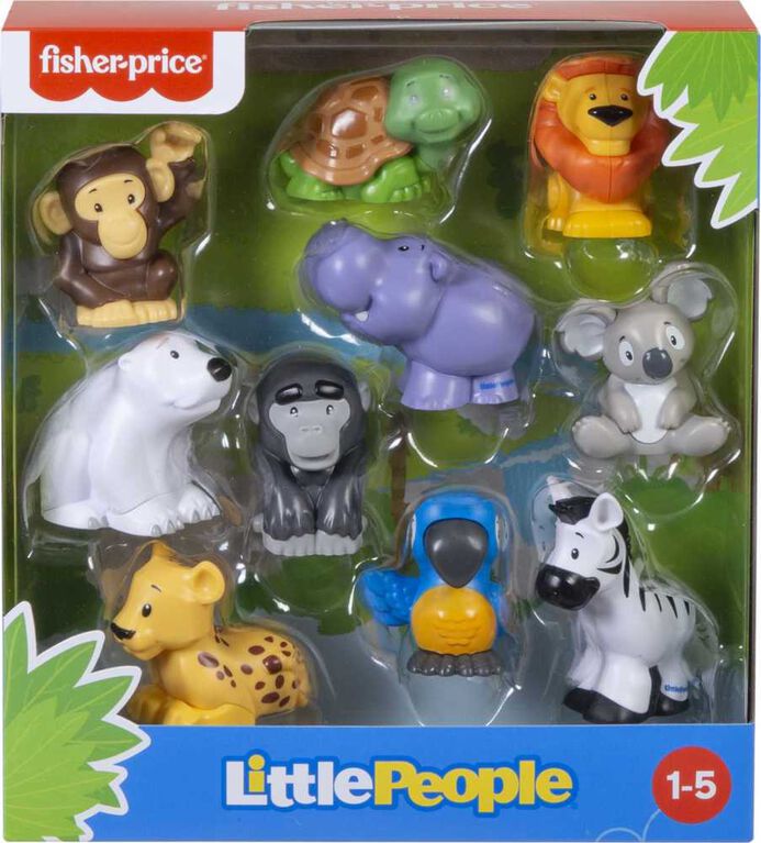 Fisher-Price Little People 10-Piece Animal Pack Figure Set for Toddler Pretend Play