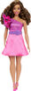 Barbie Fashionistas Doll #225, Brown Hair, Pink Sparkly Dress, 65th Anniversary