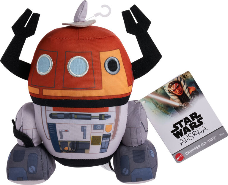Star Wars Plush Chopper (C1-10P) Character Figure, 8-inch Soft Doll, Collectible Toy Gifts