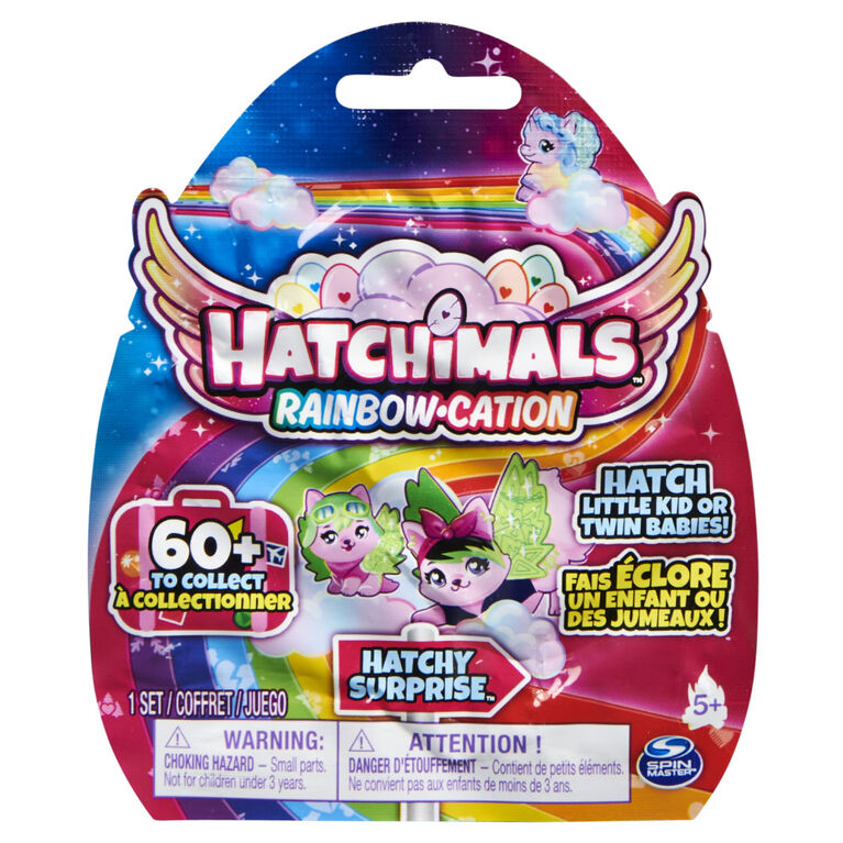 Hatchimals CollEGGtibles, Hatchy Surprise Rainbow-cation avec 1 petit enfant ou 2 bébés (les styles peuvent varier)
