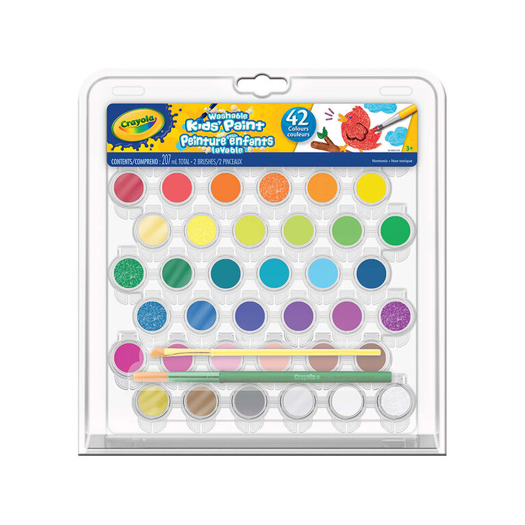 Crayola - Ensemble de 42 peintures lavables pour enfant