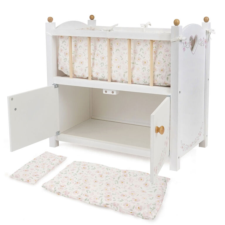 2 in 1 Wooden Cot with Cabine, Little Flora