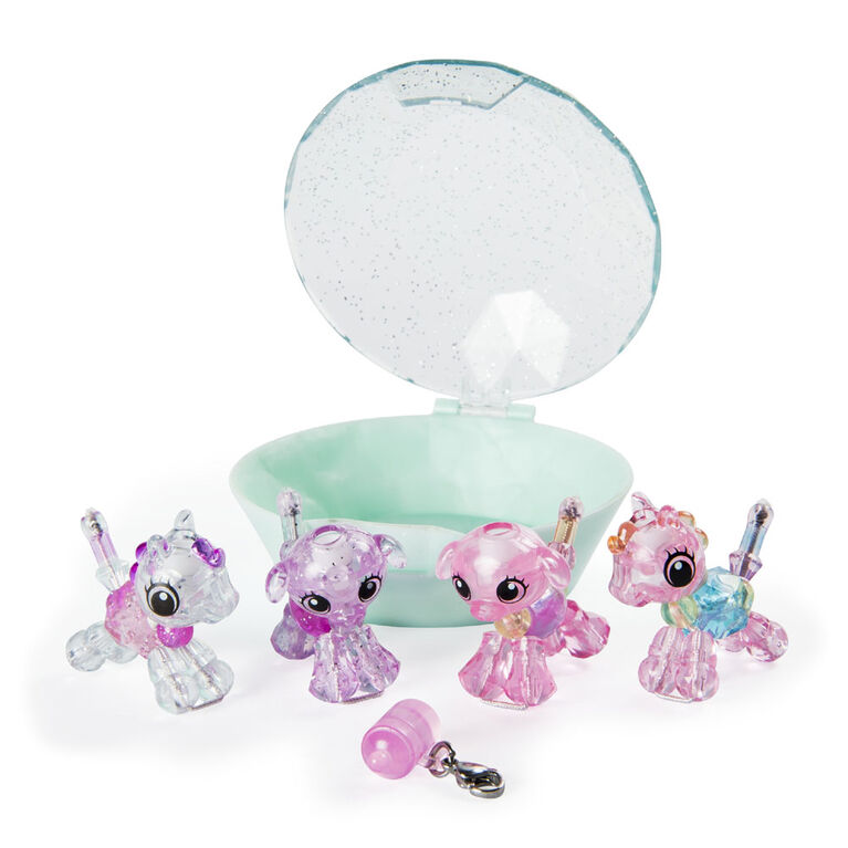 Twisty Petz, Series 2 Babies 4-Pack, Ponies and Puppies Collectible Bracelet and Case (Teal)