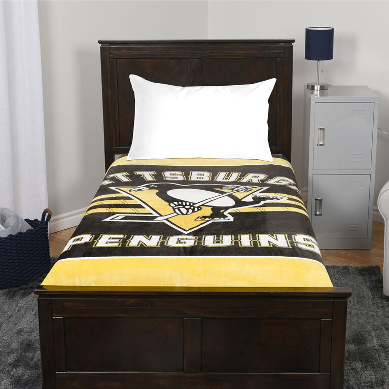 NHL Luxury Velour Blanket - Pittsburgh Penguins