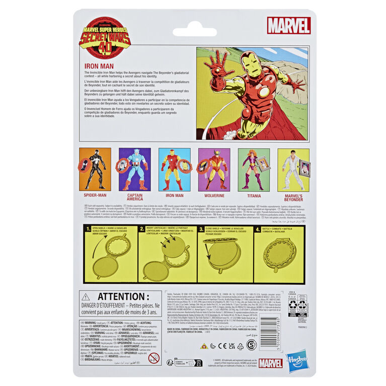 Marvel Legends Series Iron Man, Avengers Retro Marvel Comics Secret Wars Collectible 6 Inch Action Figure