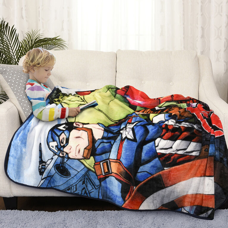 Couverture pour enfants Marvel Avengers (50x60), Captain America, Iron Man  et Hulk