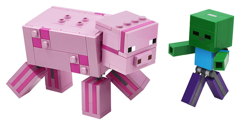 Lego Minecraft Bigfigurine Cochon Et Bebe Zombie 21157 Toys R Us